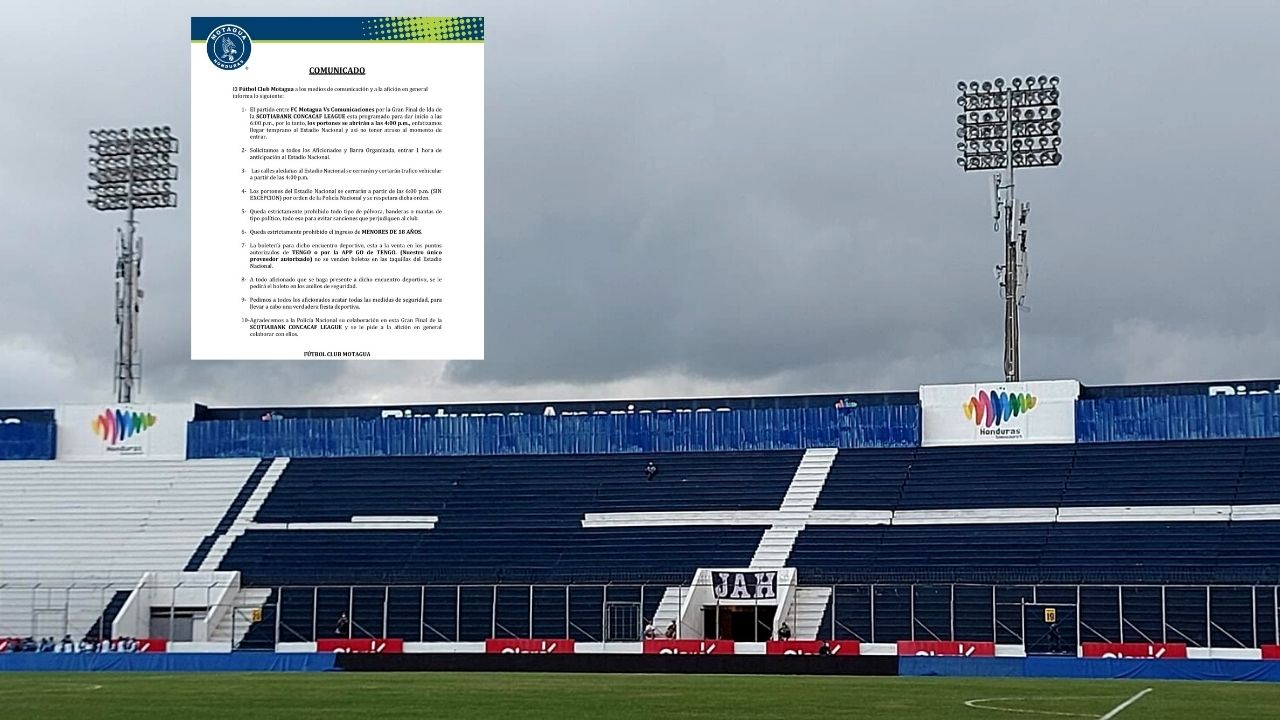 Motagua anuncia cierre del estadio Nacional a la hora de inicio del partido y otras regulaciones