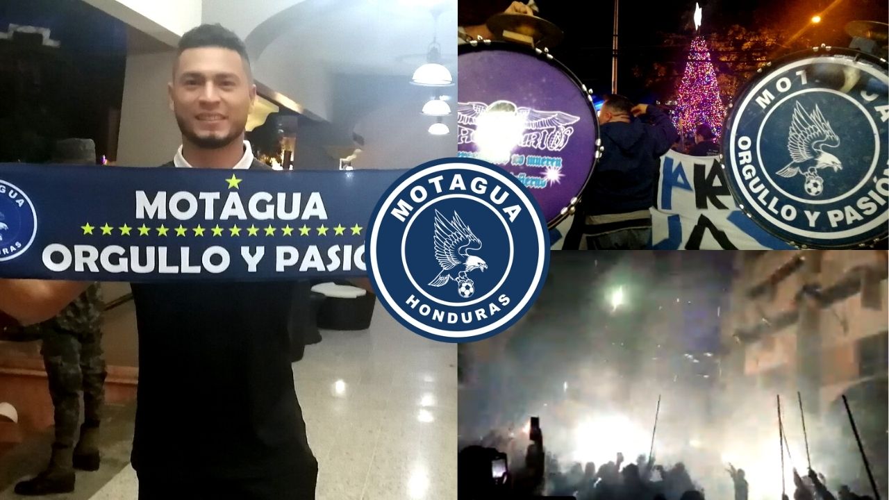 Aficionados de Motagua realizaron 'banderazo' para animar al equipo antes del partido