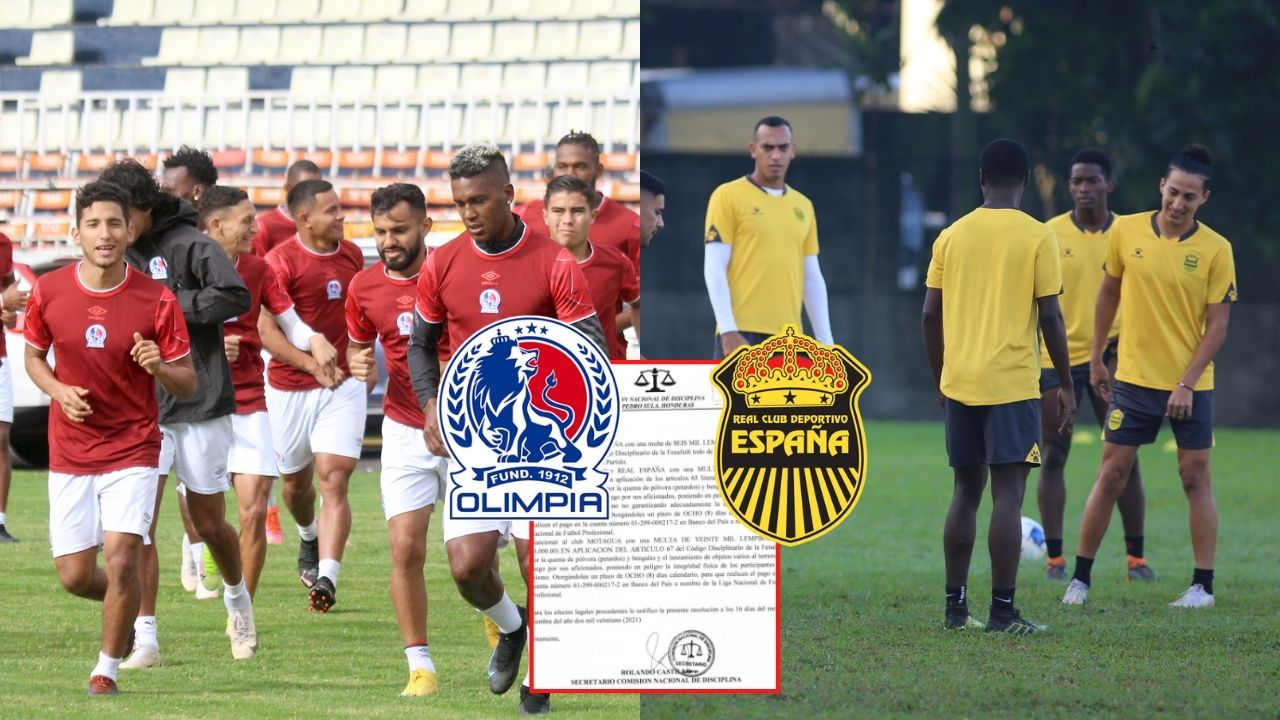 Olimpia y Real España reciben fuertes castigos previo a la final del Apertura 2021
