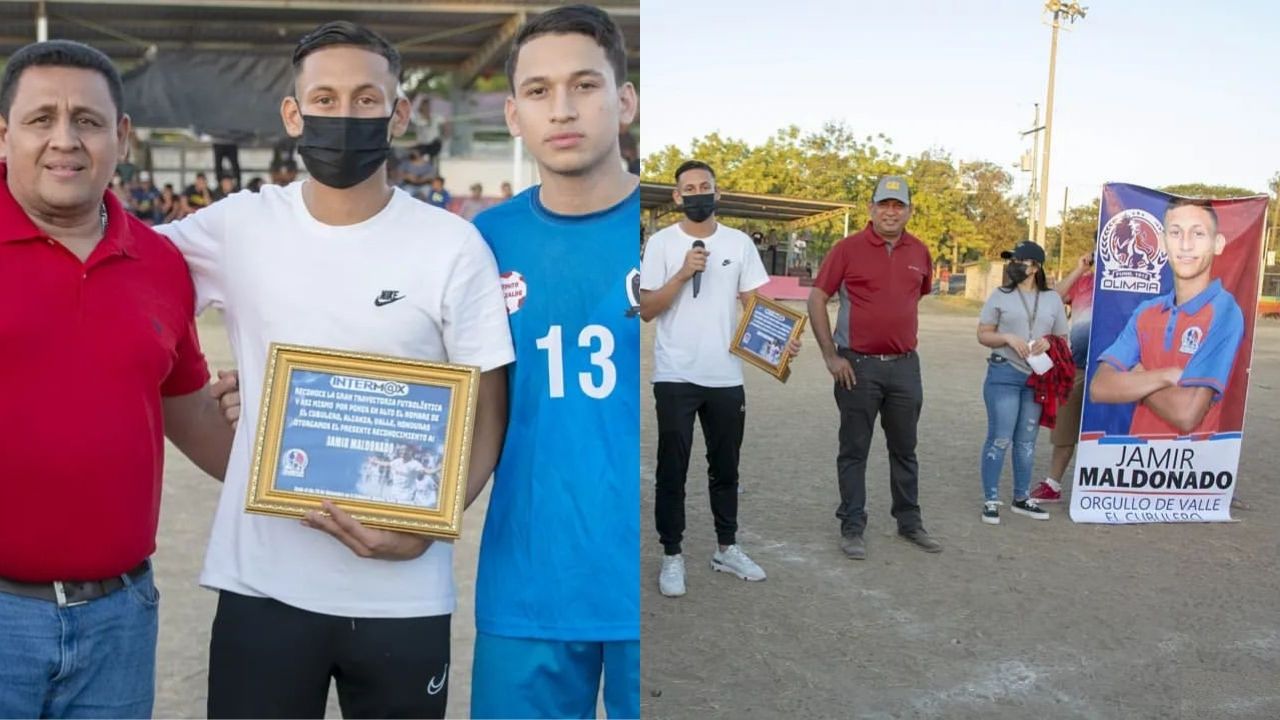 Jugador de Olimpia llega a su hogar como héroe y le hacen reconocimiento