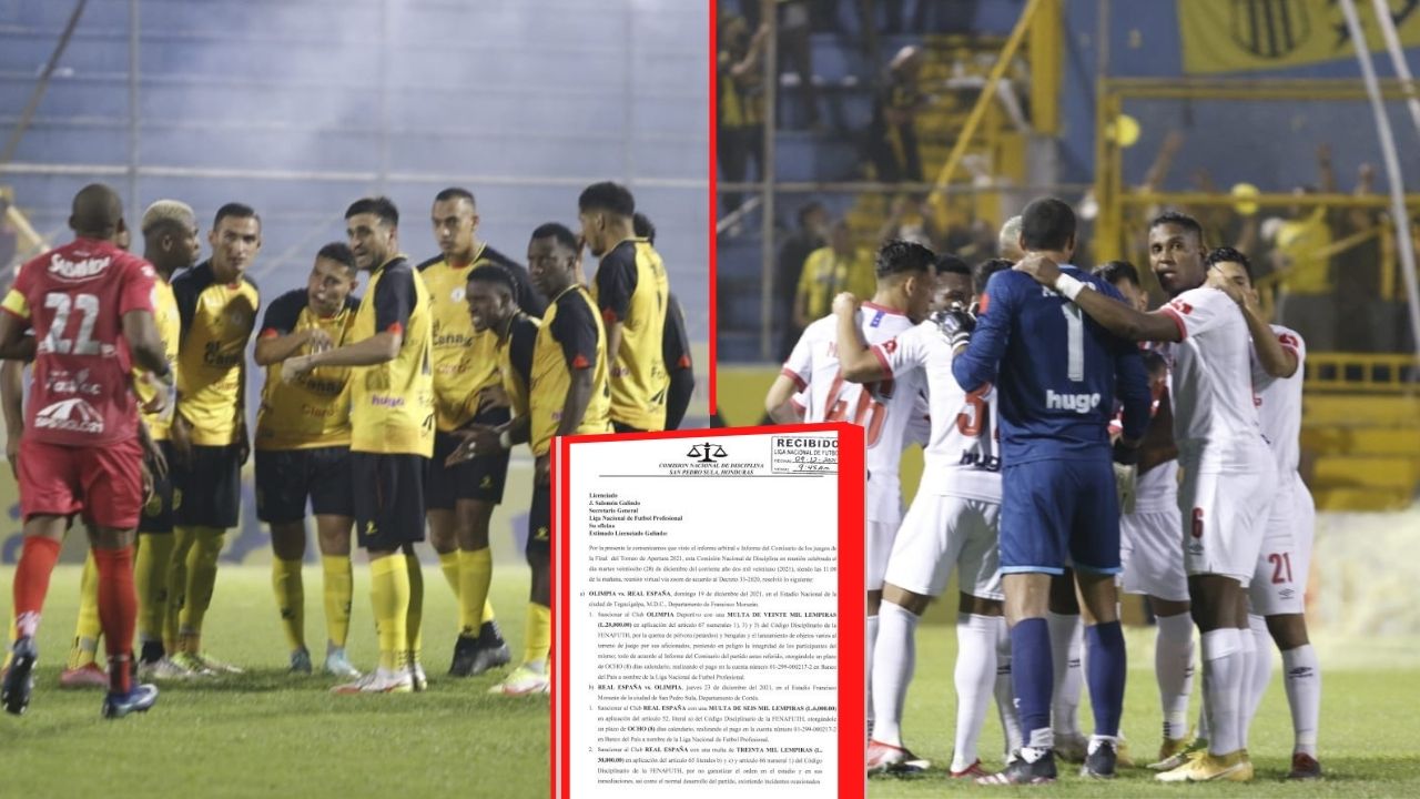 Real España y Olimpia reciben fuertes sanciones tras la final del Apertura