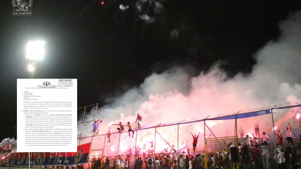 Olimpia vuelve a recibir castigo de la Comisión de Disciplina por sus aficionados