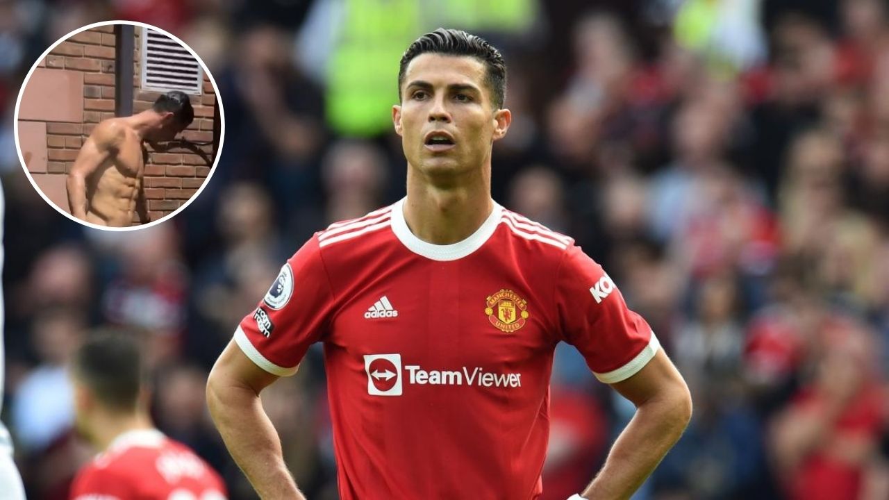 Cristiano Ronaldo se quitó la ropa y se graba bañándose en el patio de su casa