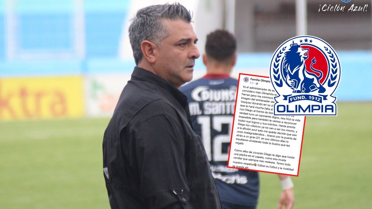 Aficionado de Olimpia causa furor por su mensaje a Diego Vazquez