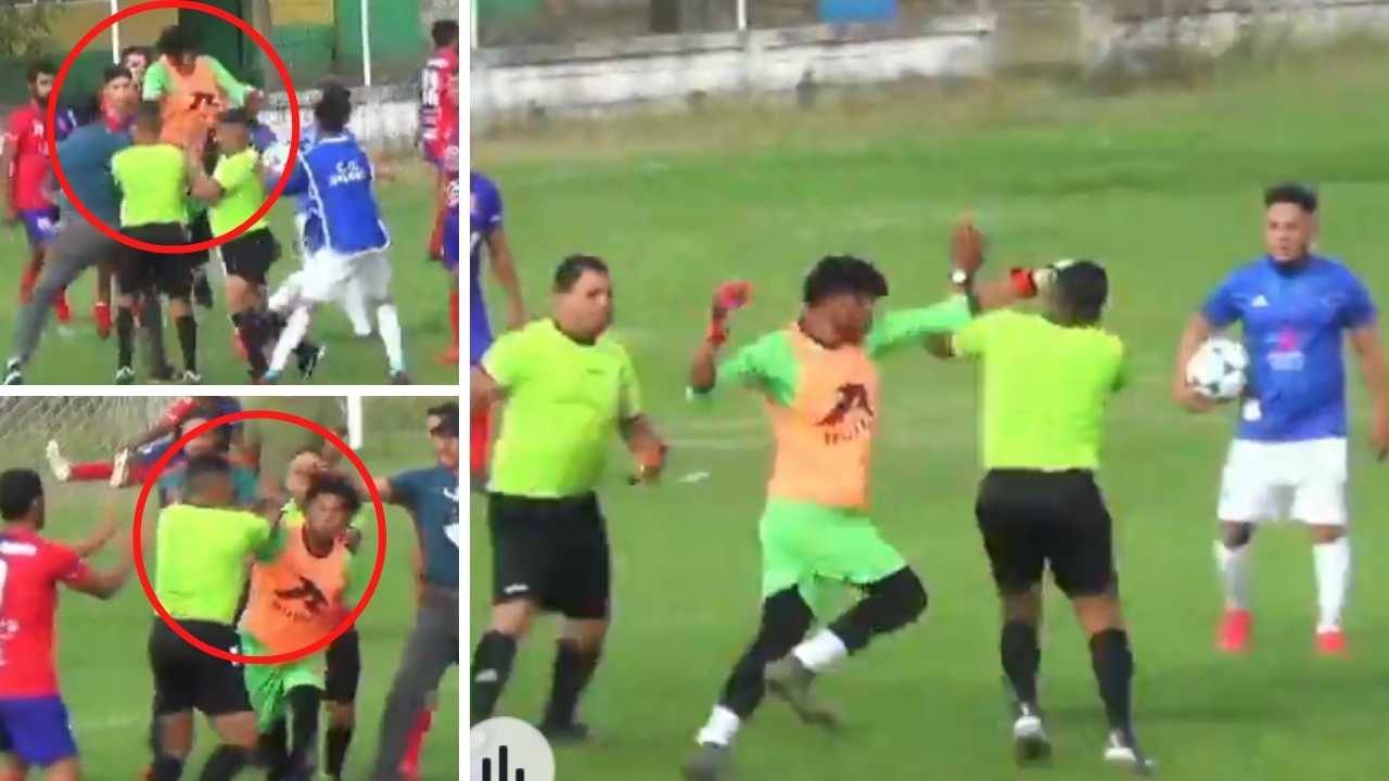 La brutal golpiza de un jugador hondureño a árbitro de Liga de fútbol en Honduras
