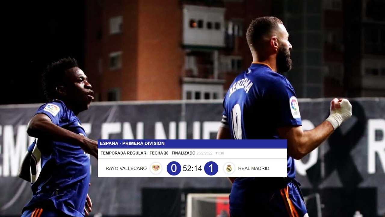 Benzema y Courtois sostienen al Real Madrid en Vallecas para mantener distancias