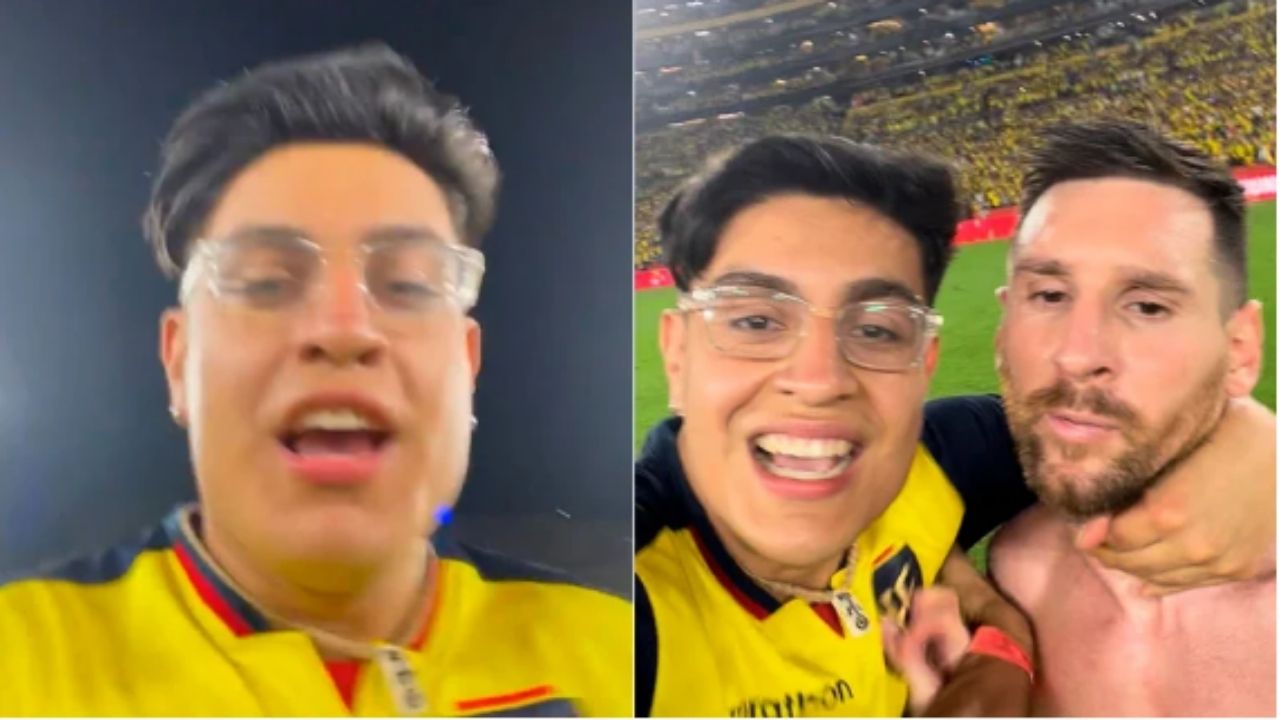 Aficionado casi 'ahorca' a Messi tras su partido en la eliminatoria de Conmebol