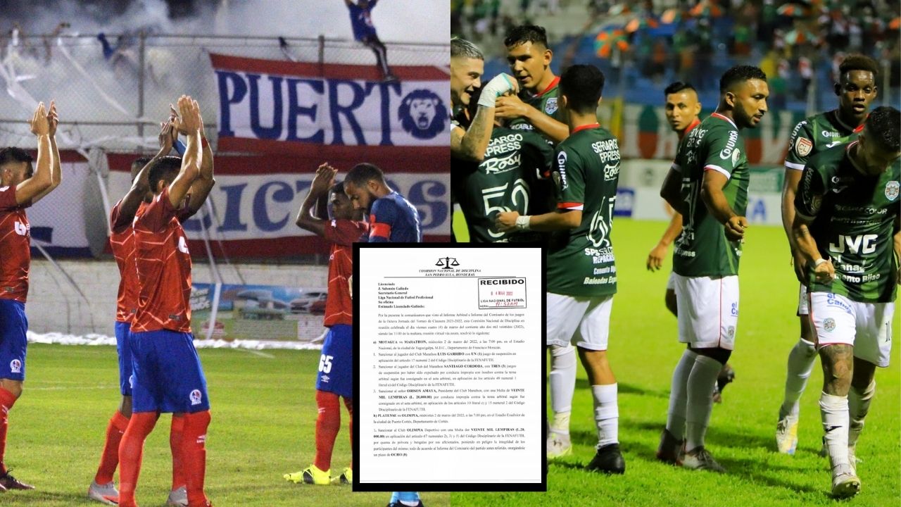 Comisión de Disciplina impone fuertes castigos a Marathón y Olimpia tras jornada 8