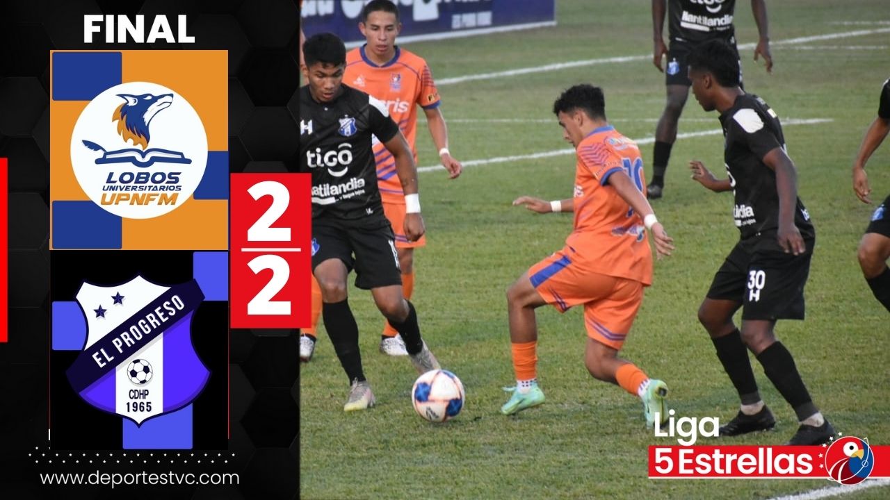 Lobos UPN y Honduras Progreso igualan con goles en un vibrante duelo en Danlí