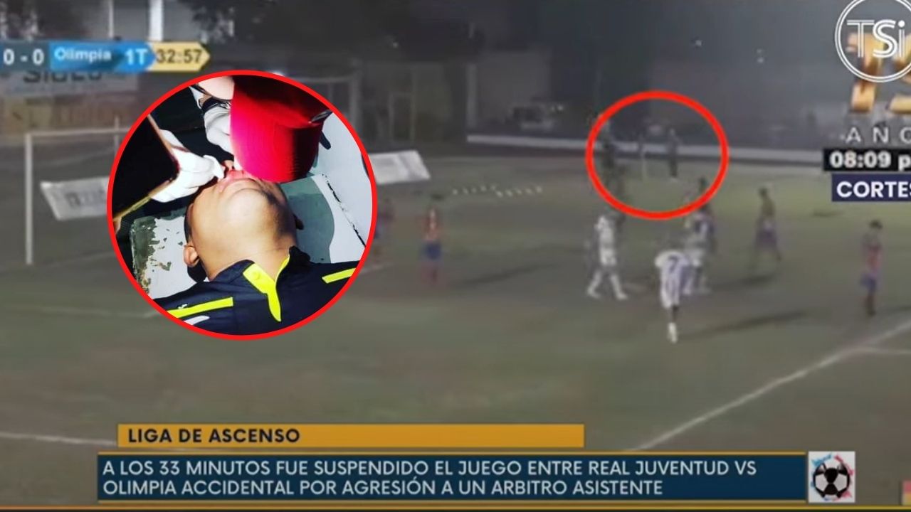 Árbitro hondureño recibe brutal puñetazo en pleno partido de Liga de Ascenso
