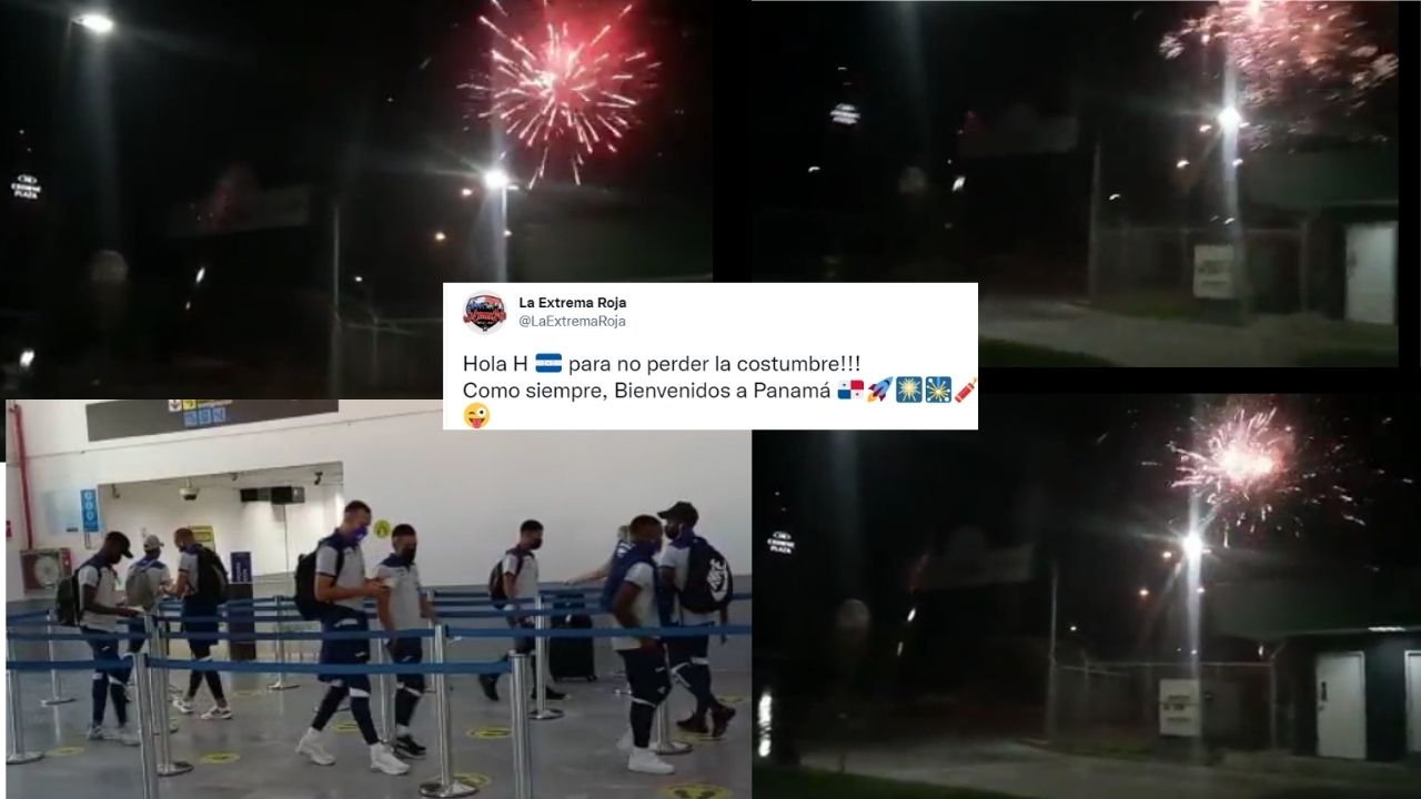 ¡Arrancó la hostilidad! Afición de Panamá lanza pirotecnia frente al hotel de Honduras