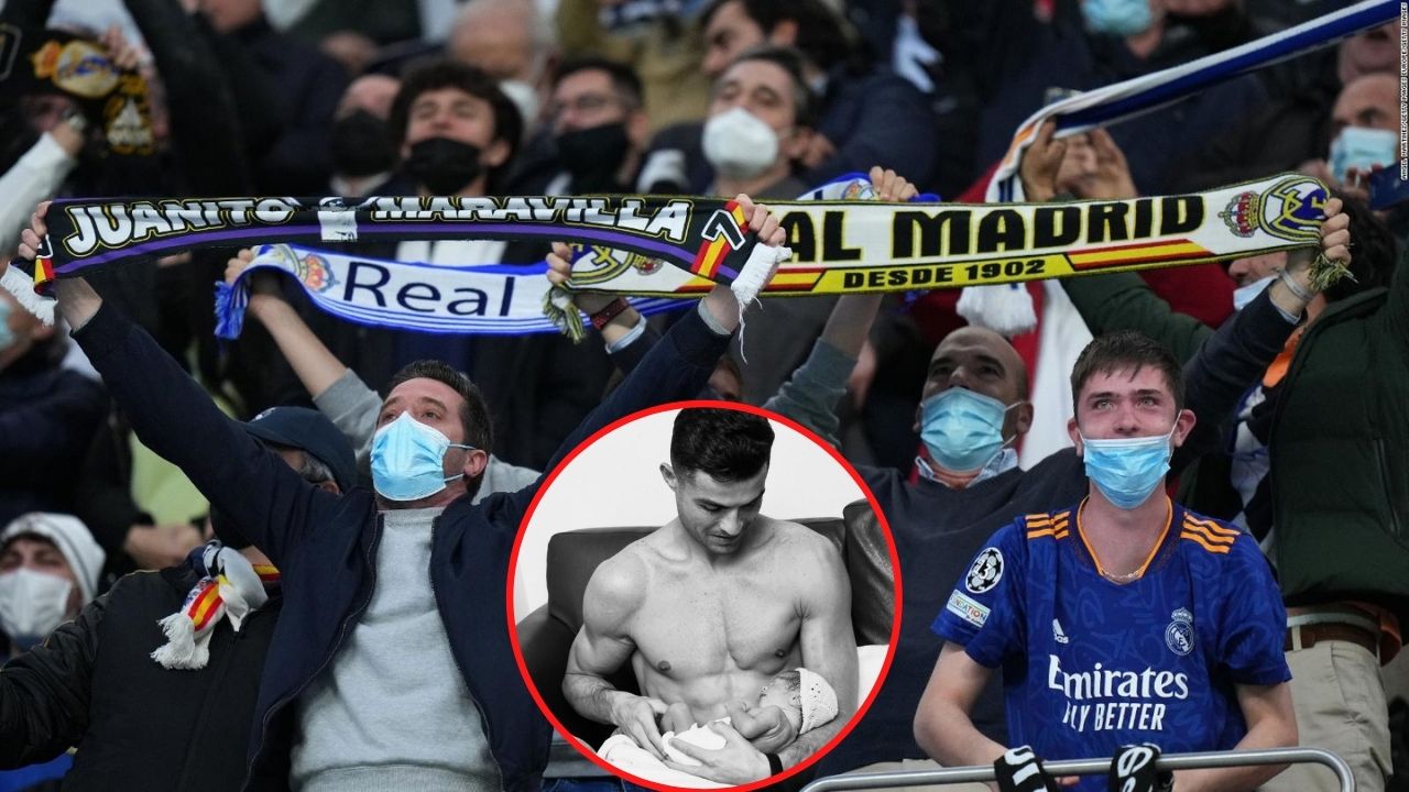 Afición de Real Madrid manda masivo apoyo para Cristiano Ronaldo tras muerte de su hijo