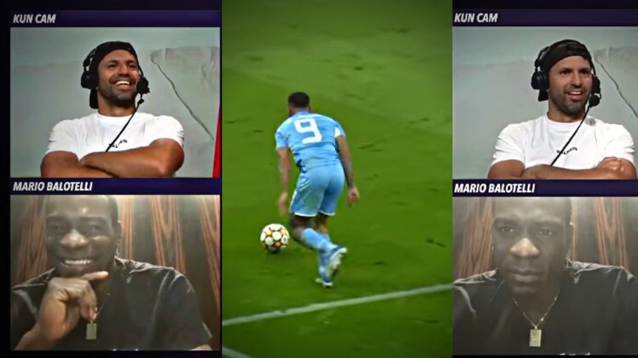 La cruel burla de Kun Agüero a Mario Balotelli en vivo: 'Vos con Pep no jugarías'