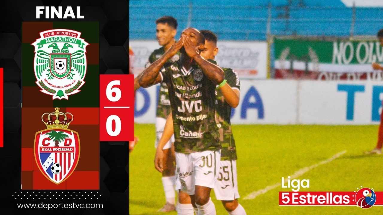 ¡Monstruosa goleada! El Marathón vapuleó al Real Sociedad y sigue en la pelea por un cupo en la liguilla