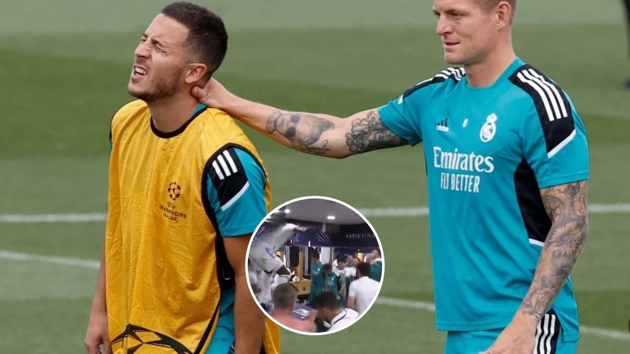 Captan a Hazard dándole de 'beber' al hijo de Kroos y esta fue la reacción del alemán