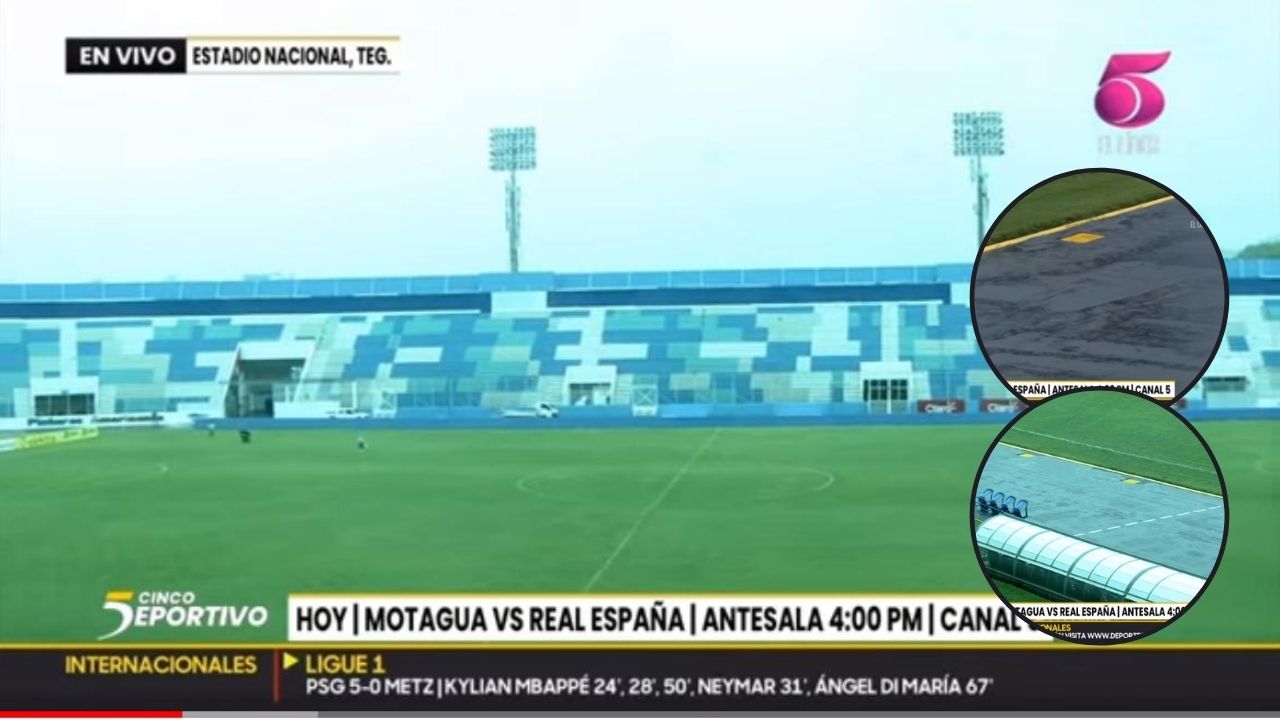 Así luce la cancha del estadio Nacional tras intensa lluvia en Tegucigalpa