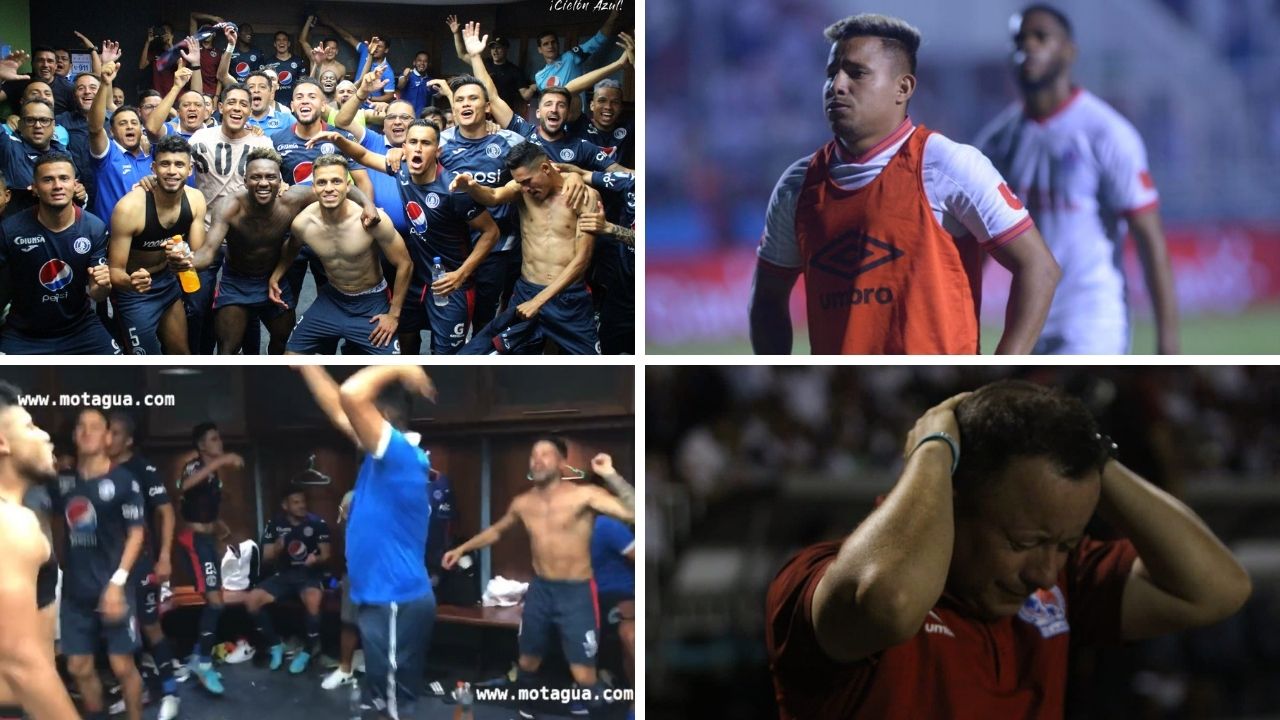 ¡Las dos caras! Vea la locura de Motagua por llegar a la final y el desánimo tras sueño truncado en Olimpia