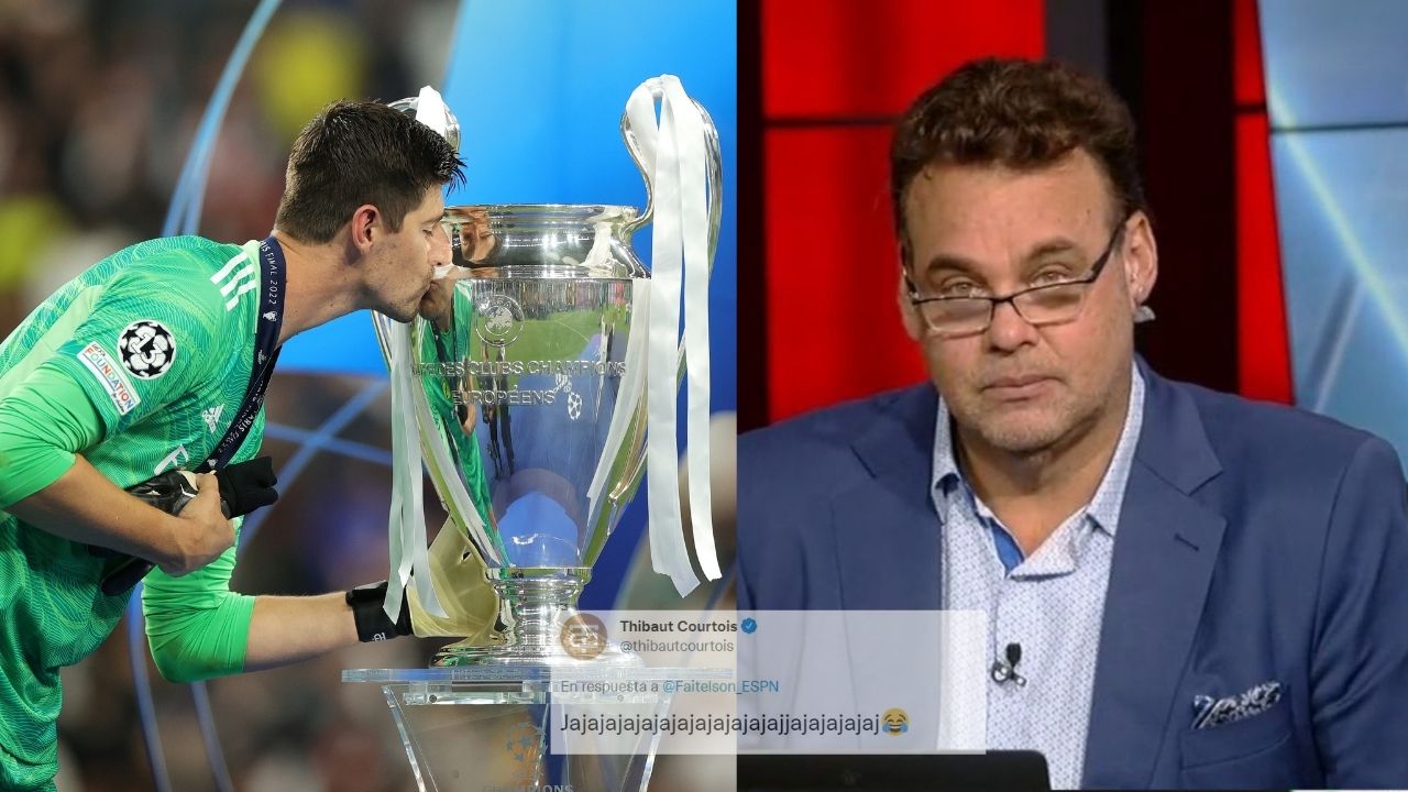 Thibaut Courtois le responde a  David Faitelson tras criticar al Real Madrid por cómo ganó la Champions