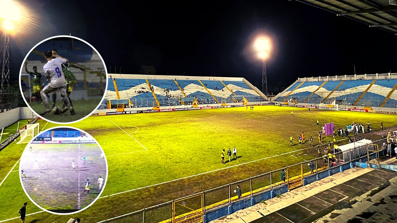 Cancha del estadio Morazán quedó expuesta nuevamente en torneo sub-20 de la Concacaf