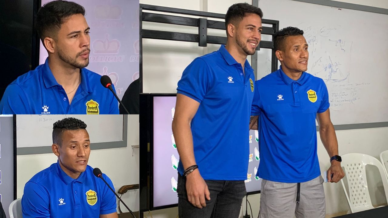 El mensaje de Luis Garrido a su exequipo en la presentación en el Real España junto a Pedro Báez