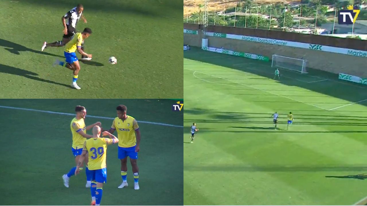 Así fue la brutal corrida del Choco Lozano en su tercer gol en pretemporada con el Cádiz