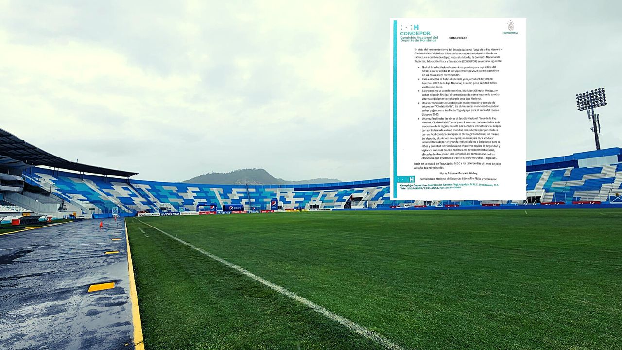 Confirman fecha en la que cerrarán el estadio Nacional Chelato Uclés para cambiarle su grama