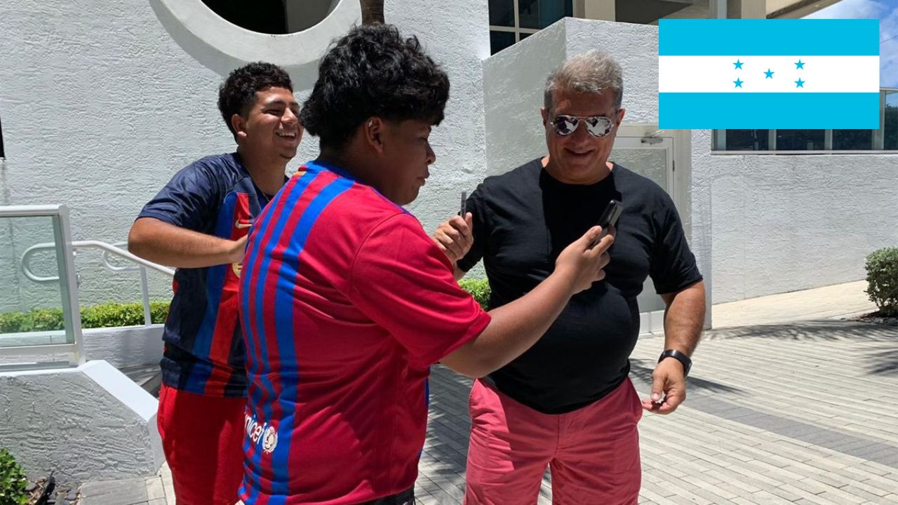 Presidente del Barcelona envía saludo a Honduras tras encuentro con aficionados en Miami