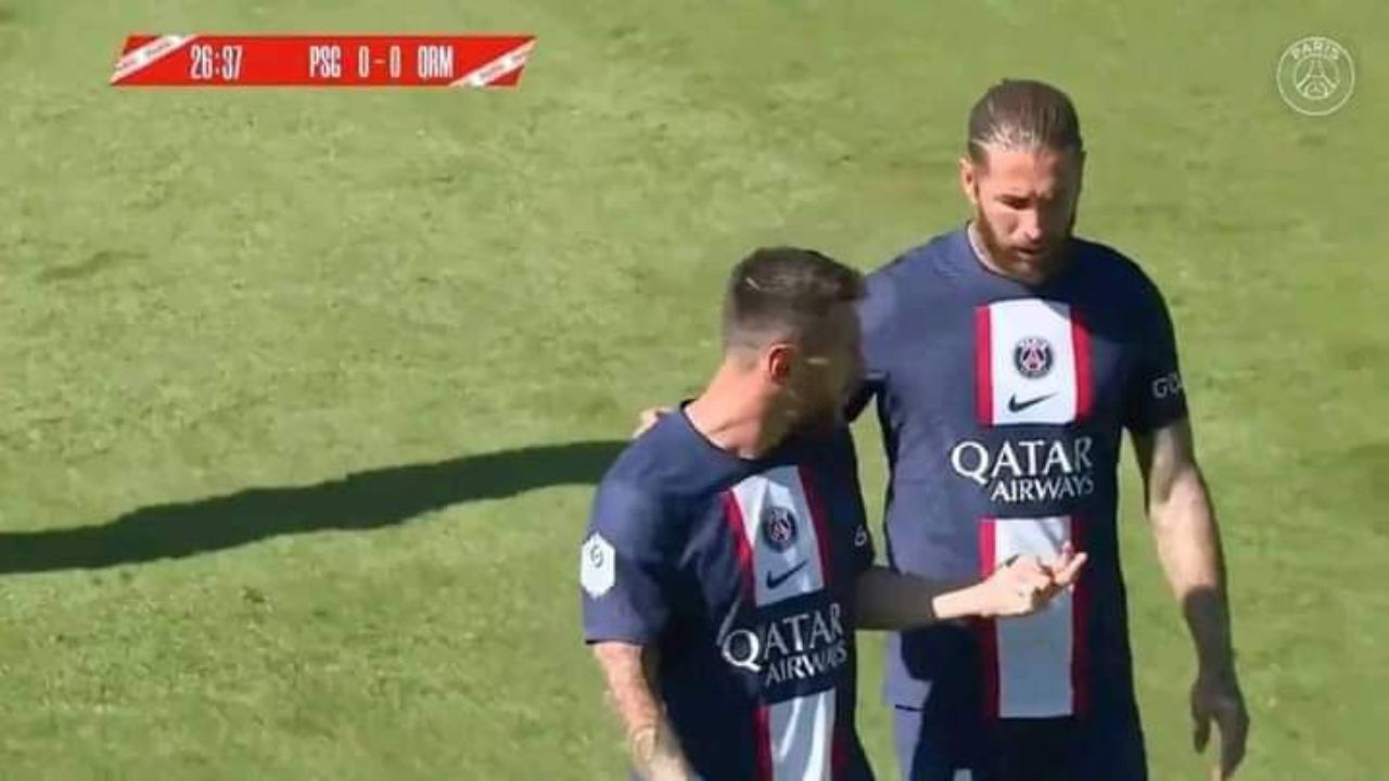El tremendo gesto de Lionel Messi con Sergio Ramos en partido del PSG