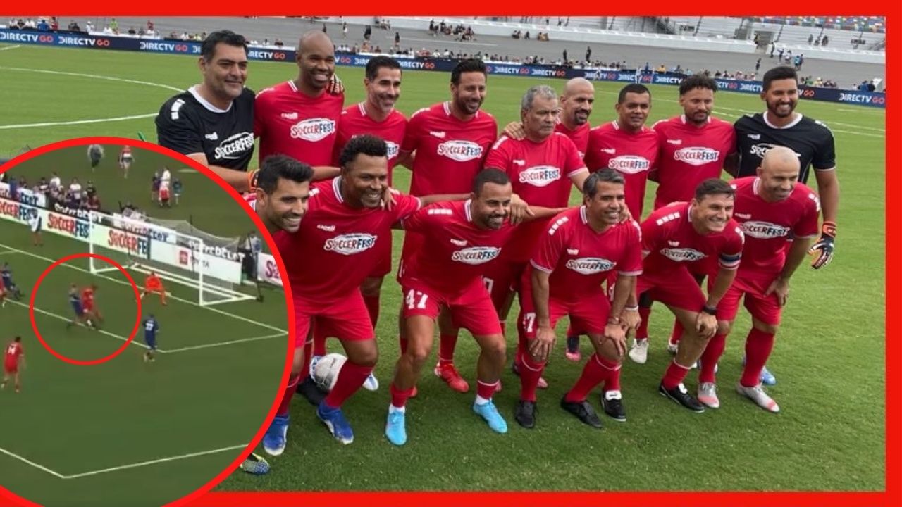 Amado Guevara anota golazo de fantasía en juego de leyendas del fútbol mundial