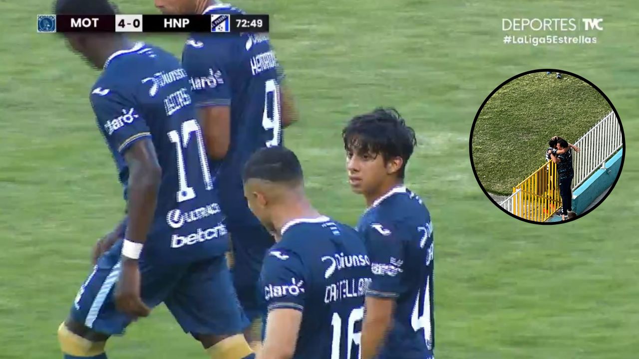 Yostin Obando anota su primer gol con Motagua y así lo celebró con su padre