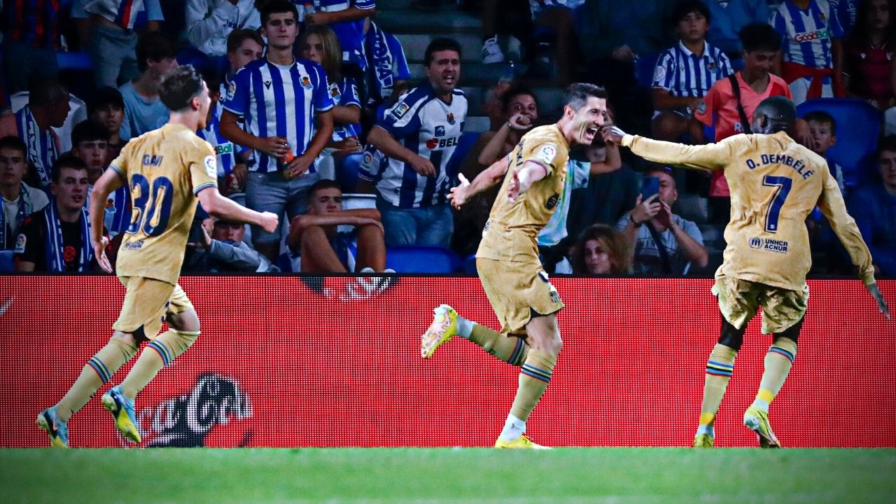 Lewandoski se destapa contra Real Sociedad y comanda primer triunfo de Barcelona en LaLiga