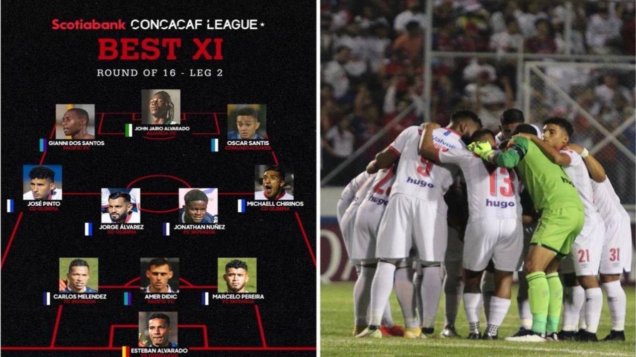 Futbolistas de Olimpia y Motagua destacan en el 11 ideal de los octavos en Liga de Concacaf