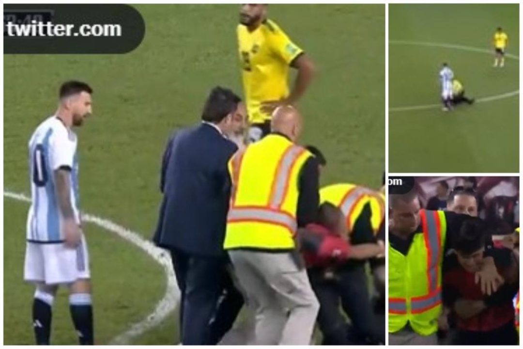 Hincha salta al campo buscando a Messi, pero termina siendo tacleado ¡la reacción de la Pulga es un poema!