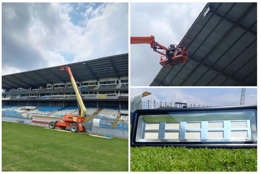 Refuerzan alumbrado artificial del estadio Morazán previo al partido entre Real España y Alajuelense