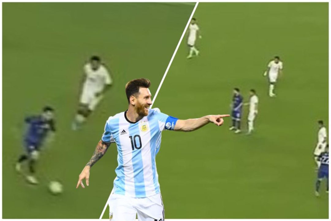 Lo que tardó Messi en tocar la pelota ante la marca personal de Héctor Castellanos en el Argentina vs Honduras