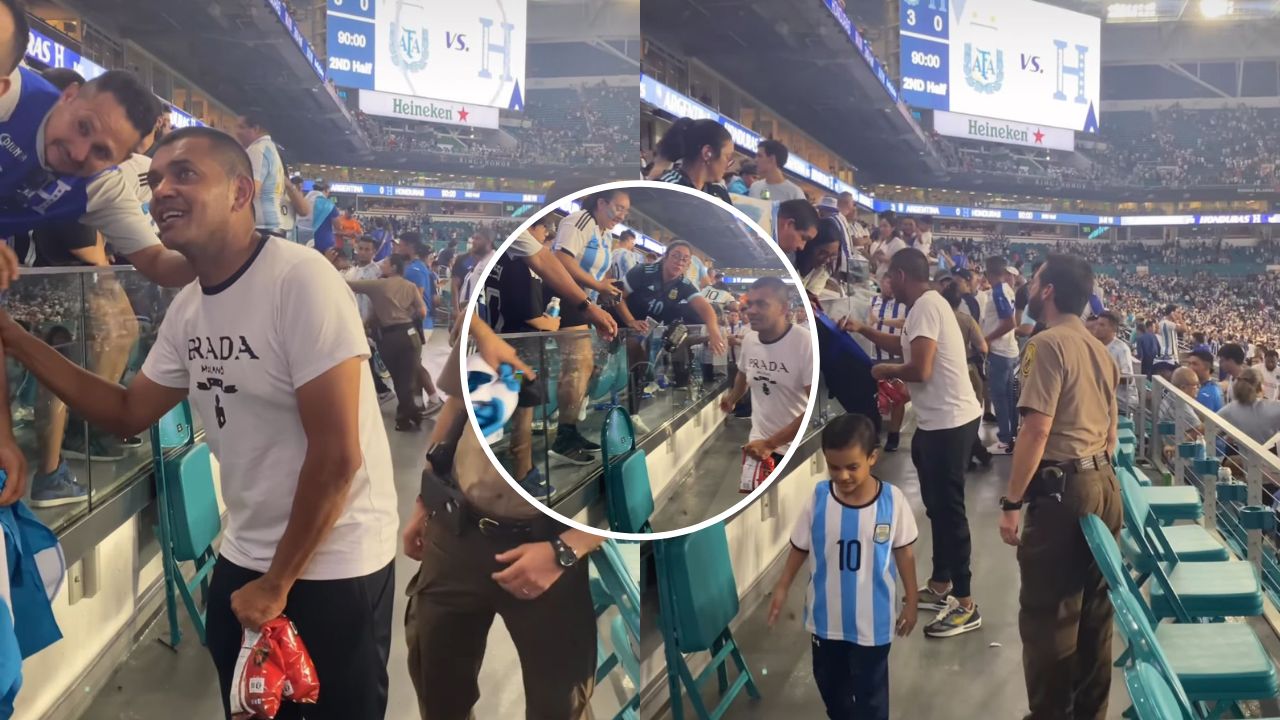 Amado Guevara causó furor en aficionados de Argentina y Honduras presentes en el Hard Rock Stadium