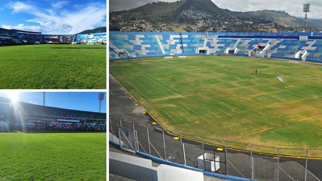 Así quedó la grama del estadio Nacional de Tegucigalpa tras los desfiles patrios