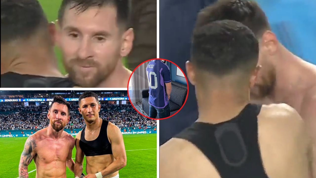 Héctor Castellanos ya presume la camiseta de Messi y confiesa que casi la pierde por esta razón