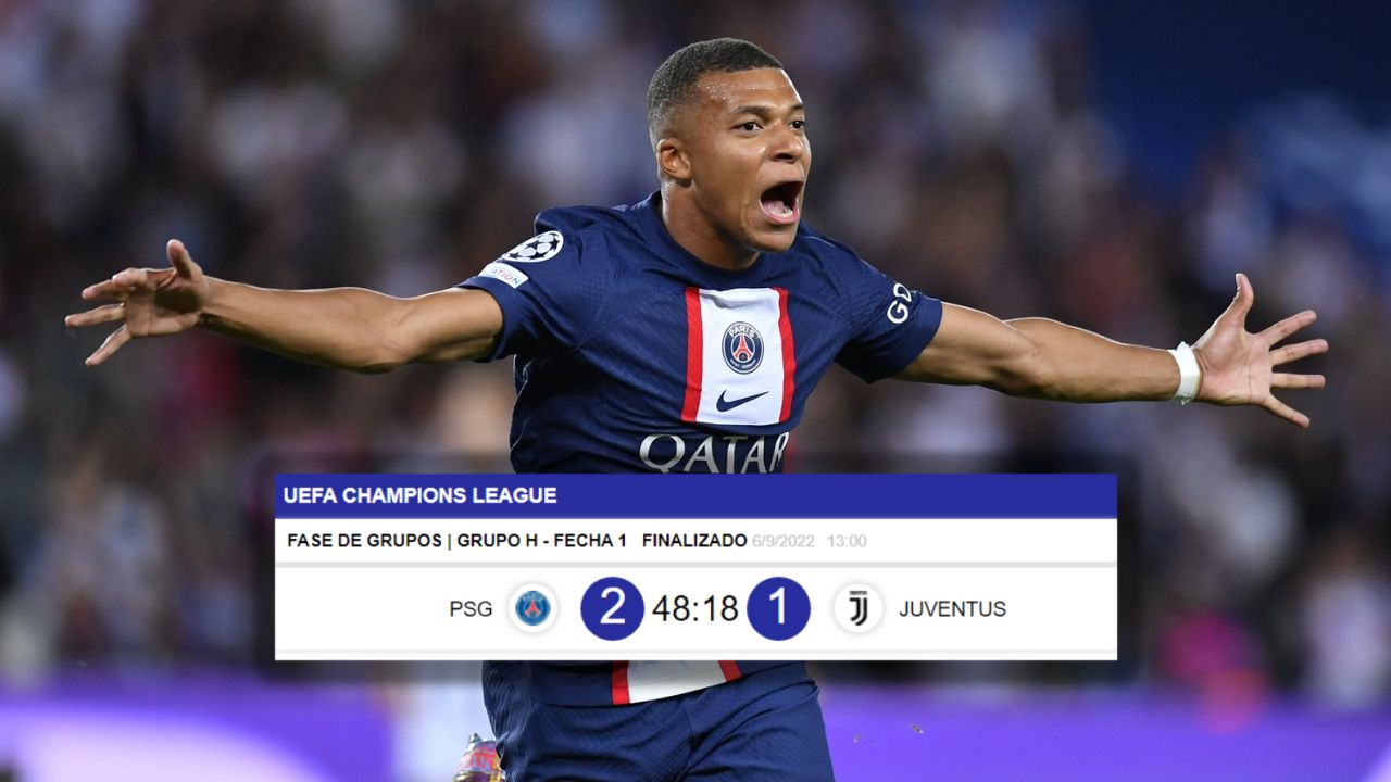 ¡Sufrido! PSG consigue el triunfo ante Juventus con doblete de Mbappé