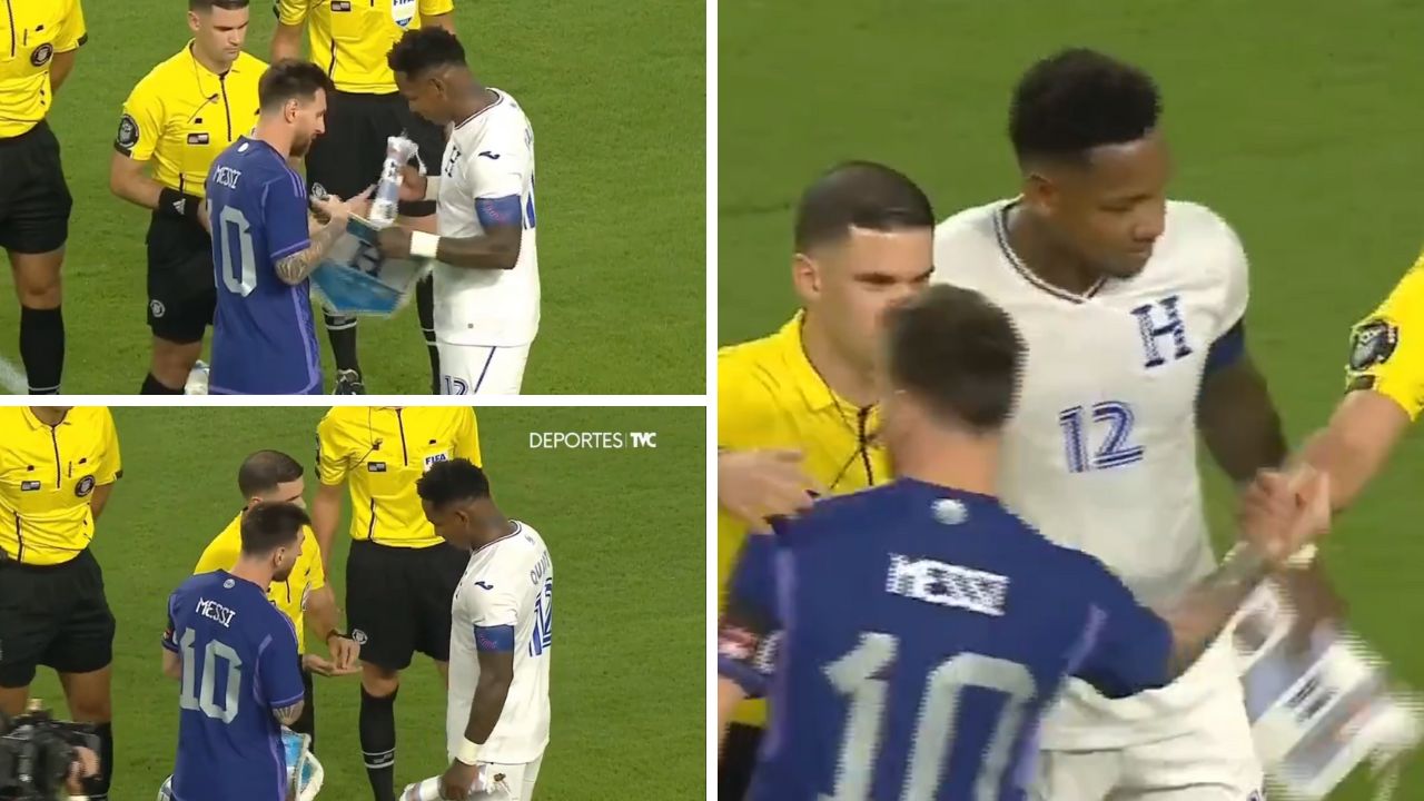 Lionel Messi con inesperado saludo para Romell Quioto previo al inicio del partido