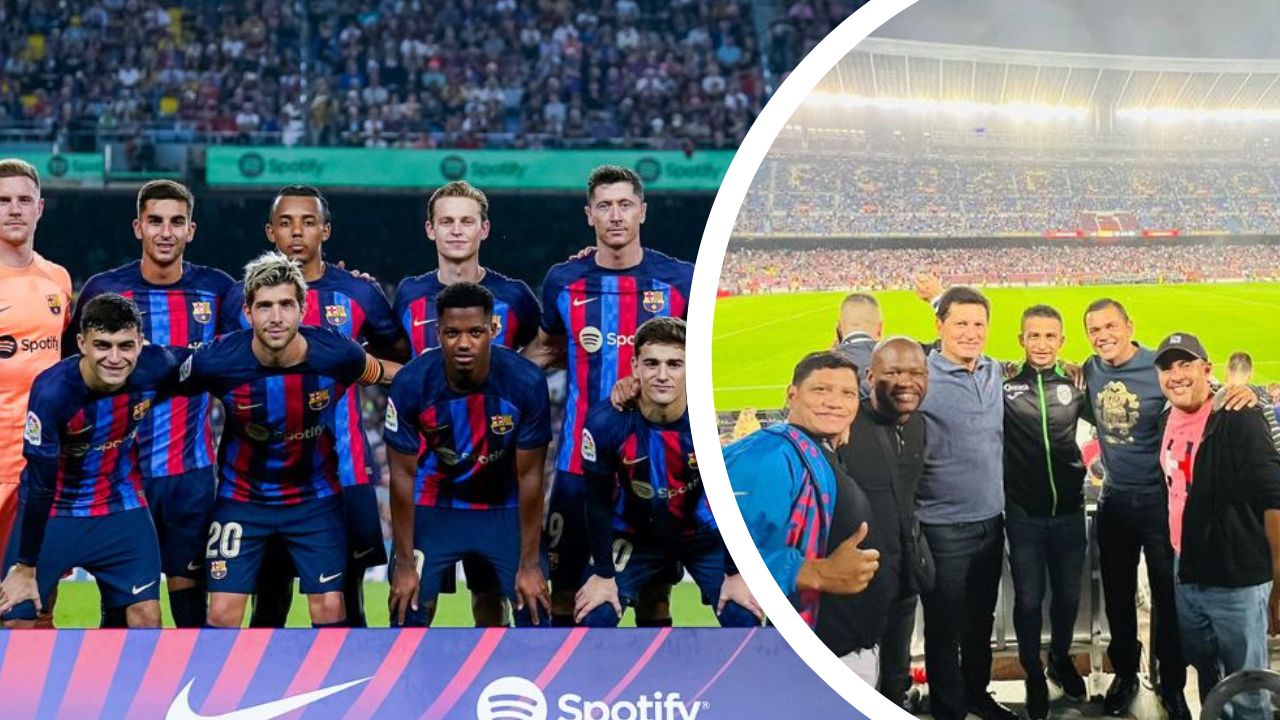 El FC Barcelona recibe sorpresiva visita de leyendas de Honduras en el Camp Nou