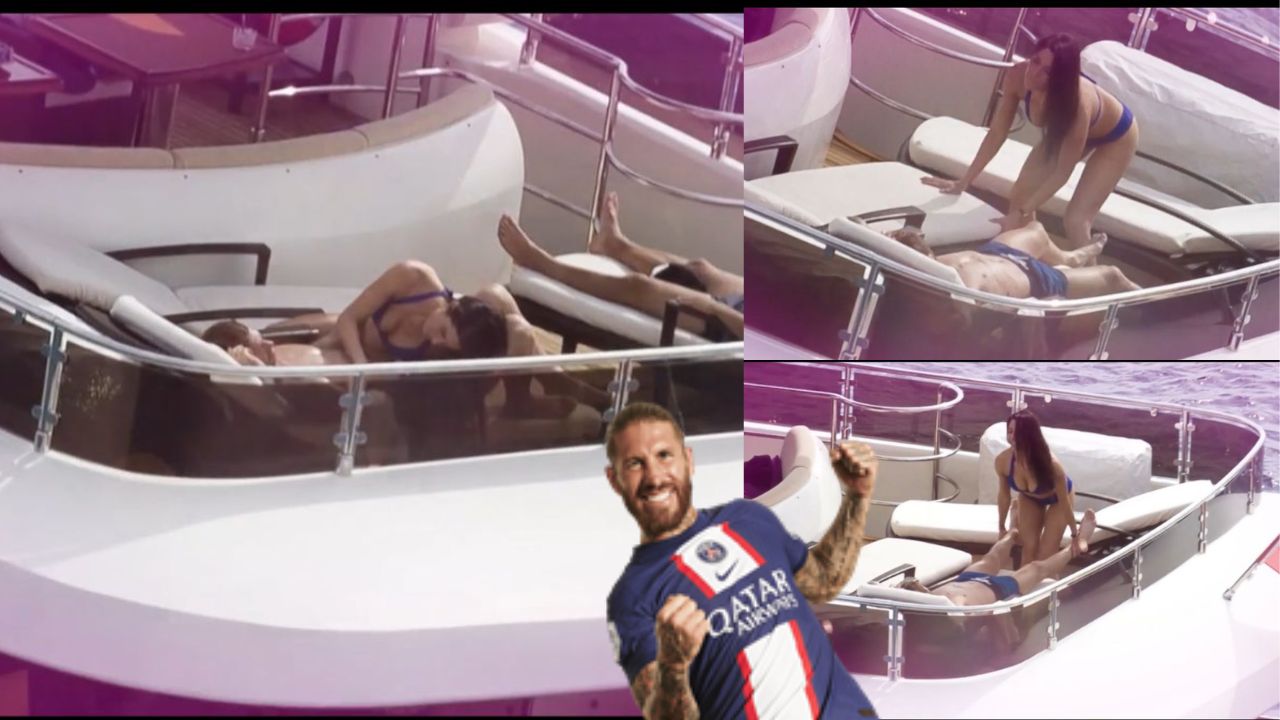 Sergio Ramos y su esposa fueron captados teniendo 'intimidad' en público