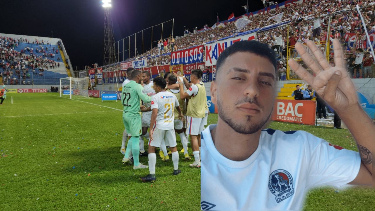 Hijo de Pedro Troglio no cupo de la alegría por goleada del Olimpia contra Motagua