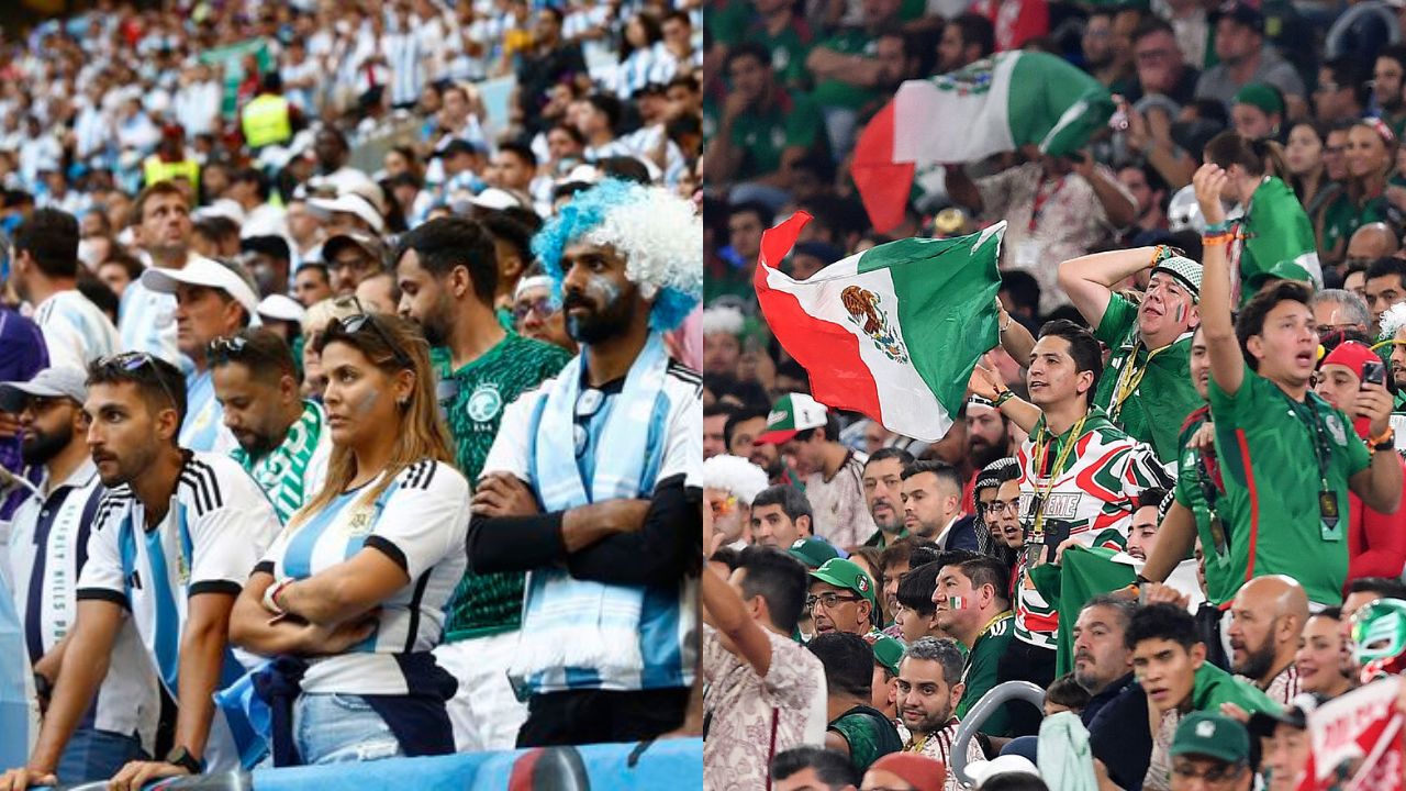 Aficionados argentinos y mexicanos se fueron a las trompadas en pleno partido
