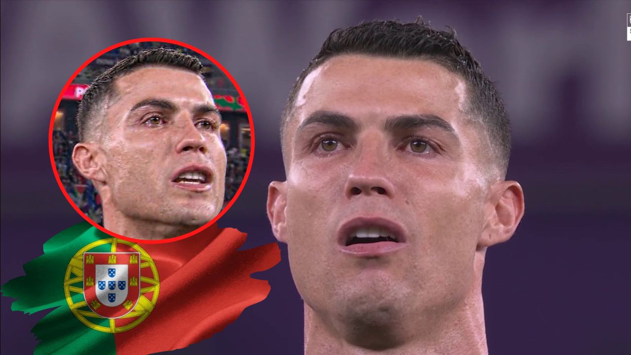 Cristiano Ronaldo no contiene las lágrimas en medio del himno de Portugal en Qatar 2022