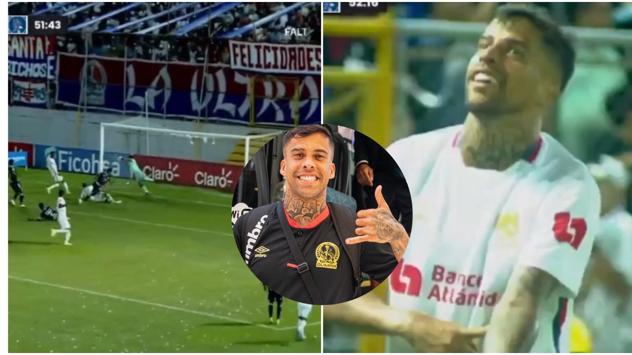 Gabriel Araújo repite la fórmula y anota de tiro libre ante Motagua en el estadio Morazán