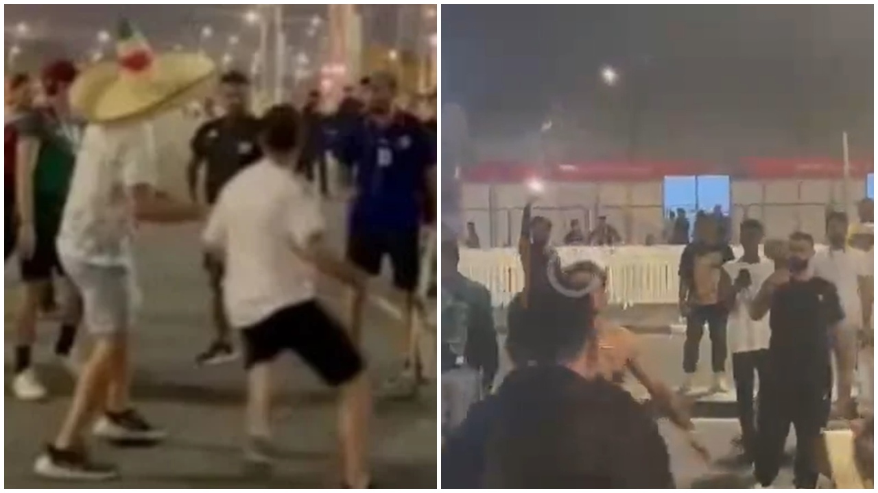 Vídeo muestra pelea entre aficionados de Argentina y México en las calles de Qatar