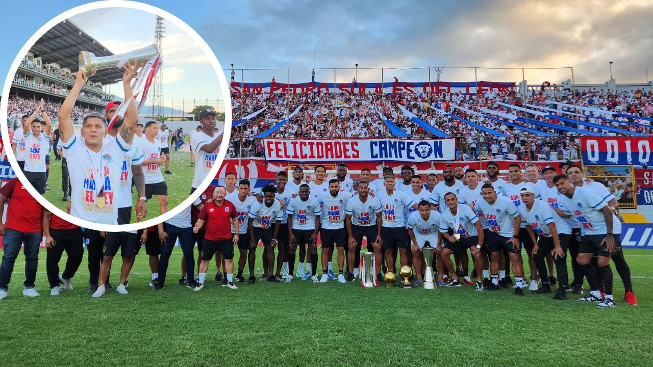 La peculiar camisa con la que Olimpia presentó los trofeos de Liga Concacaf ante Motagua