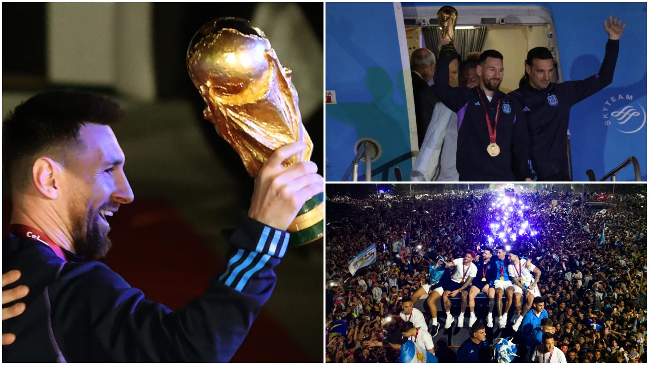 Así fue el espectacular recibimiento a la selección de Argentina con la Copa del Mundo