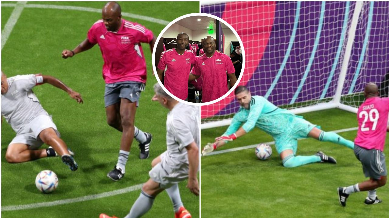 David Suazo presume golazo que anotó en duelo de leyendas en Qatar